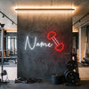 Gym Neon Sign Custom, Name Dumbbell LED Light, Fitness Room Decor