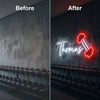 Gym Neon Sign Custom, Name Dumbbell LED Light, Fitness Room Decor