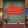 Hair Salon Neon Sign Custom, Name Scissors LED Light, Salon Wall Decor