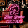 Hair Studio Neon Sign Custom, Name Hairstyle LED Light, Salon Wall Decor