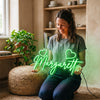 Heart Neon Sign Custom, Name Double Heart LED Light, Bedroom Decor