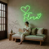 Heart Neon Sign Custom, Name Heart LED Light, Bedroom Wall Decor