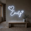 Heart Neon Sign Custom, Name Heart LED Light, Bedroom Wall Decor