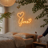 Heart Neon Sign Custom, Name Heart LED Light, Bedroom Wall Decor