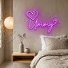 Heart Neon Sign Custom, Name Heart LED Light, Bedroom Wall Decor