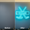 Hockey Neon Sign Custom, Name Stick Puck LED Light, Boys Room Wall Sports Decor