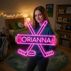 Hockey Neon Sign Custom, Name Stick Puck LED Light, Boys Room Wall Sports Decor