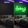 Hockey Neon Sign Custom, Name Sticks LED Light, Boys Room Wall Decor