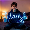 Hockey Neon Sign Custom, Name Sticks LED Light, Boys Room Wall Decor