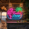 Lounge Neon Sign Custom, Name Flamingo Palm LED Light, Cocktail Home Bar Decor