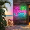 Lounge Neon Sign Custom, Name Flamingo Palm LED Light, Cocktail Home Bar Decor