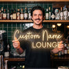 Lounge Neon Sign Custom, Name LED Light, Bar Restaurant Wall Decor
