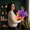 Monogram Neon Sign Custom, Name Letter LED Light, Bedroom Wall Home Decor Gift