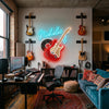 Music Neon Sign Custom, Name Guitar LED Light, Music Room Studio Wall Decor
