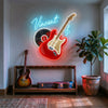 Music Neon Sign Custom, Name Guitar LED Light, Music Room Studio Wall Decor