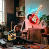 Music Neon Sign Custom, Name Guitar LED Light, Music Room Studio Wall Decor