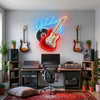 Music Neon Sign Custom, Name Guitar LED Light, Music Room Studio Wall Decor