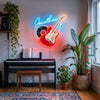 Music Neon Sign Custom, Name Guitar LED Light, Music Room Studio Wall Decor