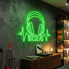 Music Neon Sign Custom, Name Headphones LED Light, Bedroom Wall Decor