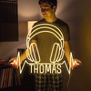 Music Neon Sign Custom, Name Headphones LED Light, Bedroom Wall Decor