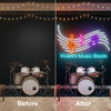 Music Neon Sign Custom, Name Note LED Light, Music Room Studio Wall Decor