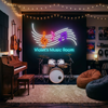 Music Neon Sign Custom, Name Note LED Light, Music Room Studio Wall Decor