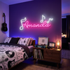 Music Neon Sign Custom, Name Notes LED Light, Bedroom Wall Decor