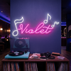 Music Neon Sign Custom, Name Notes LED Light, Bedroom Wall Decor
