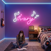 Music Neon Sign Custom, Name Notes LED Light, Bedroom Wall Decor