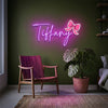 Name Neon Sign Custom, Bow LED Light, Girls Kids Bedroom Wall Nursery Decor