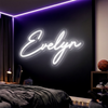 Name Neon Sign Custom, Script LED Light, Bedroom Wall Decor