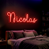 Name Neon Sign Custom, Script LED Light, Bedroom Wall Decor
