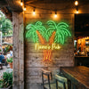 Palm Tree Pub Neon Sign Custom, Name Tiki LED Light, Outdoor Bar Decor
