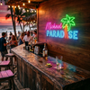 Paradise Neon Sign Custom, Name Palm Tree LED Light, Tropical Tiki Bar Decor
