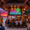 Paradise Neon Sign Custom, Name Palm Tree LED Light, Tropical Tiki Bar Decor