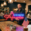 Patriotic Neon Sign Custom, USA LED Light, 4th of July Home Wall Decor Gift