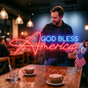 Patriotic Neon Sign Custom, USA LED Light, 4th of July Home Wall Decor Gift