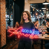 Patriotic Neon Sign Custom, USA LED Light, 4th of July Home Wall Decor Gift