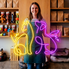 Pet Grooming Neon Sign Custom, Dog Cat LED Light, Pet Shop Wall Decor