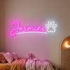 Pet Paw Neon Sign Custom, Name Paw Print LED Light, Kids Room Wall Decor