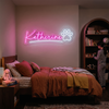 Pet Paw Neon Sign Custom, Name Paw Print LED Light, Kids Room Wall Decor