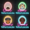 Pet Shop Neon Sign Custom, Name LED Light, Dog Grooming Storefront Wall Decor