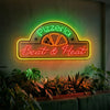 Pizza Neon Sign Custom, Name Slice LED Light, Pizzeria Shop Kitchen Wall Decor