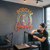 Podcast Neon Sign Custom, Name Mic LED Light, Podcast Studio Wall Decor Gift