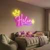 Princess Neon Sign Custom, Name Crown Star LED Light, Girls Room Wall Decor