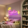 Princess Neon Sign Custom, Name Crown Star LED Light, Girls Room Wall Decor