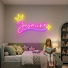 Princess Neon Sign Custom, Name Crown Star LED Light, Girls Room Wall Decor