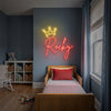 Princess Neon Sign with Name, Custom Crown LED Light, Girls Room Decor