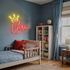 Princess Neon Sign with Name, Custom Crown LED Light, Girls Room Decor