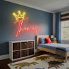 Princess Neon Sign with Name, Custom Crown LED Light, Girls Room Decor